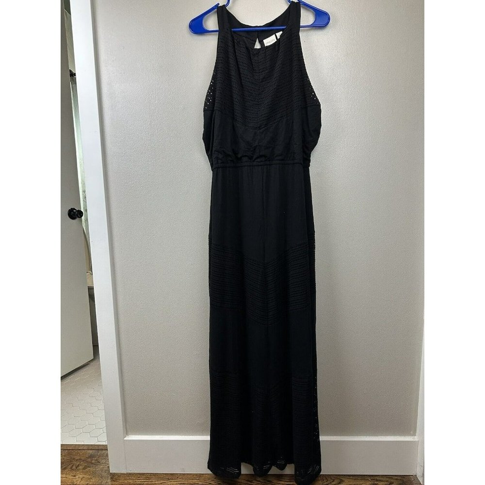 Chicos Maxi Dress Size 2 Black Sleeveless Sundress